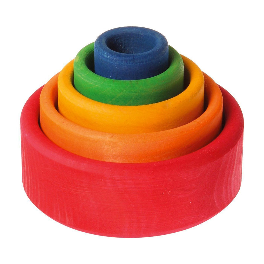 Grimm's Coloured Stacking Bowls - Red