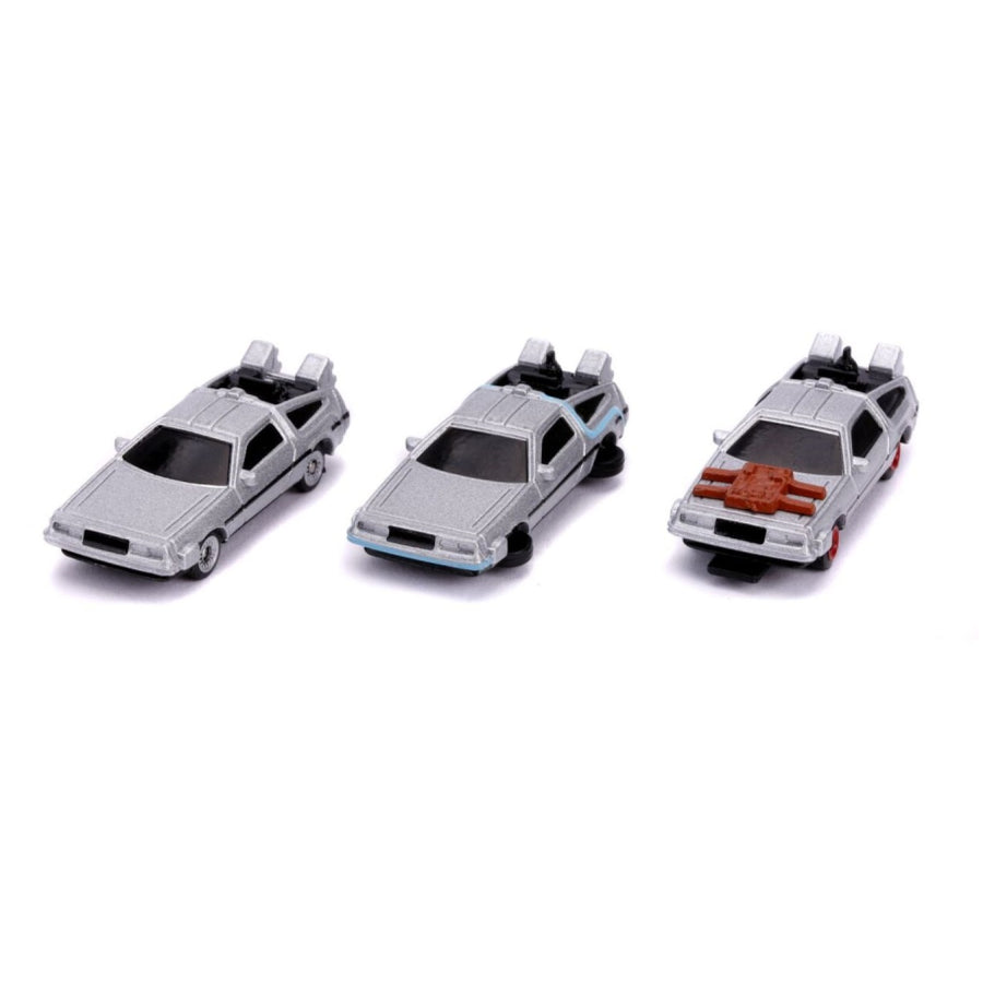 Jada Toys Nano Hollywood Rides - Back to the Future Delorean 3-pack