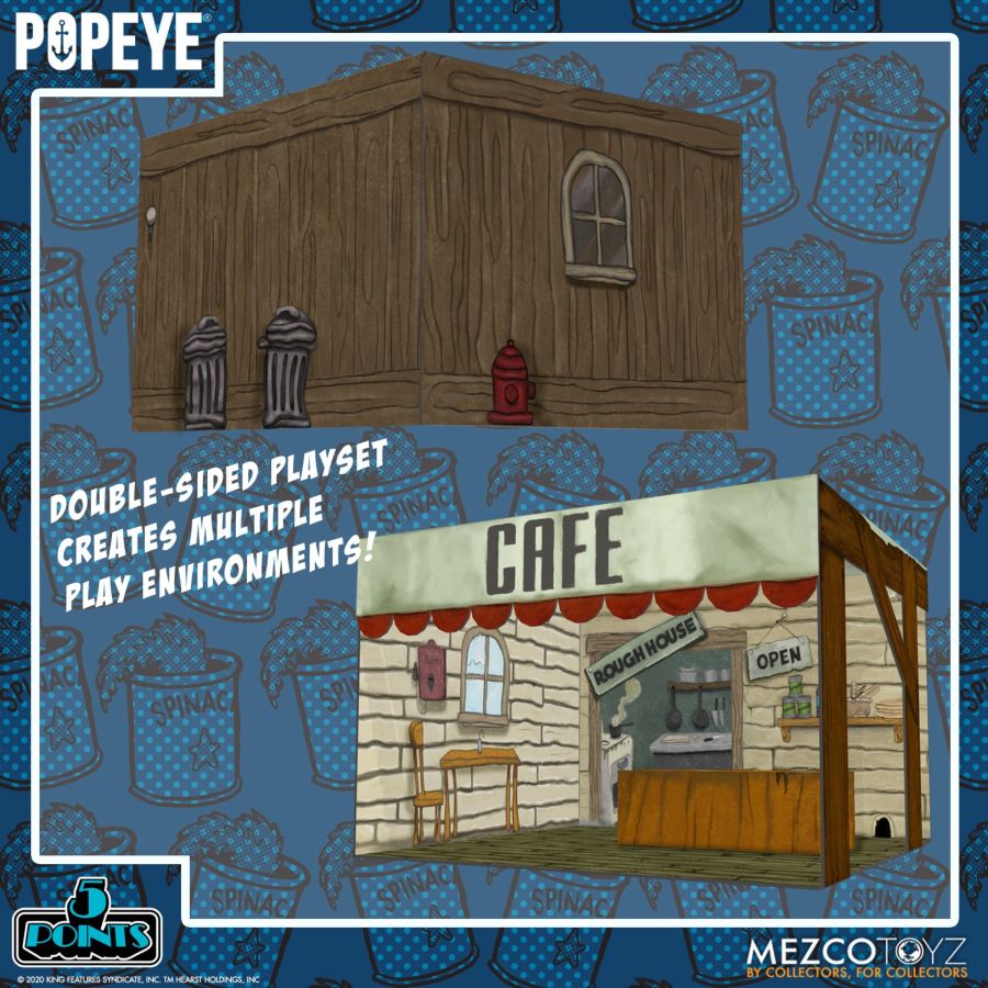 Mezco POPEYE 5-Points Deluxe Box Set (4 figures + playset)