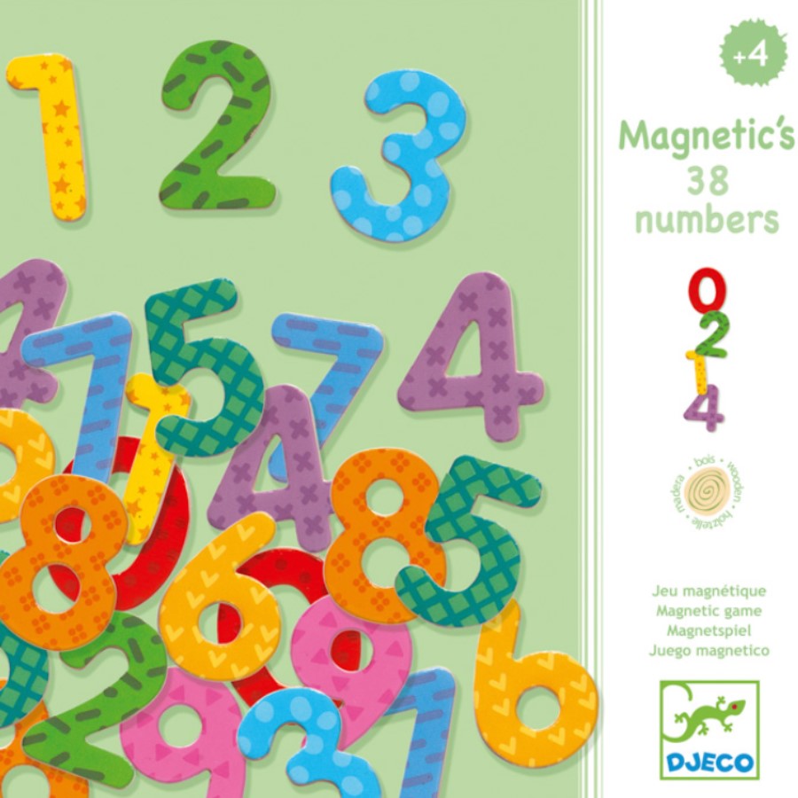38 Number Objects Djeco - Wooden Magnetic 38 Numbers – Alfy's New & Vintage Toy Shop