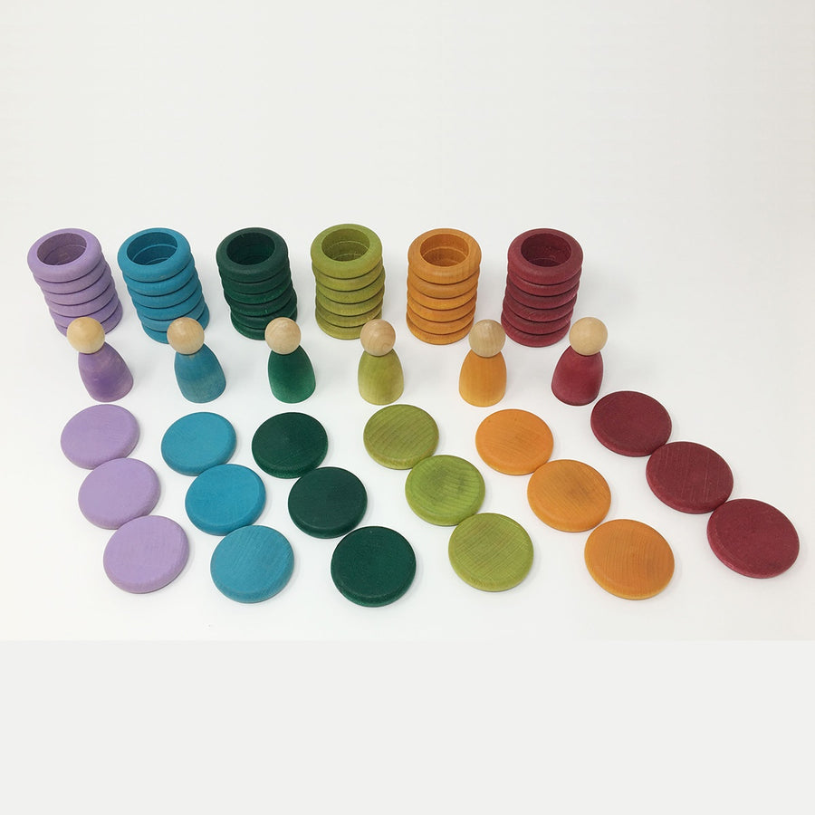 Grapat Nins, Rings & Coins Additional Colours - Wooden Toys