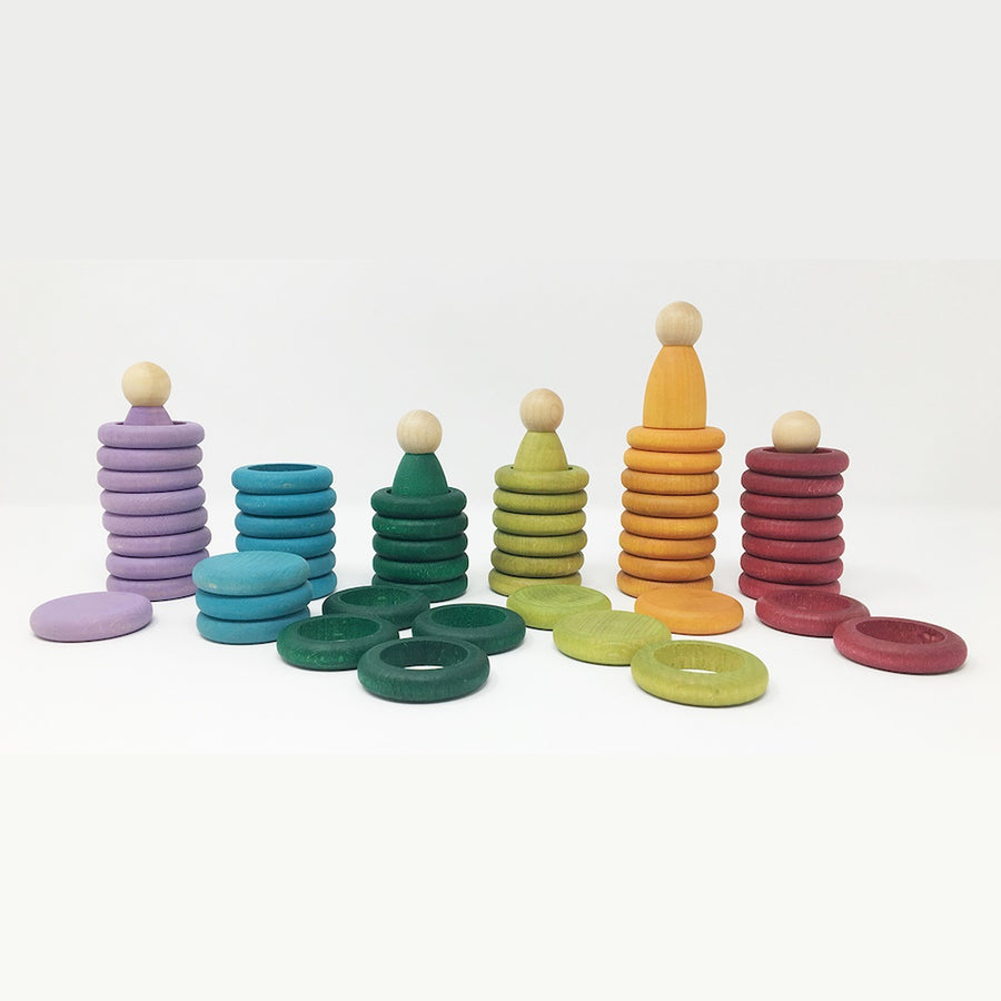 Grapat Nins, Rings & Coins Additional Colours - Wooden Toys
