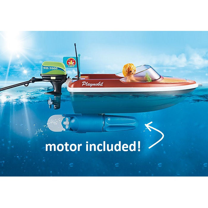 Playmobil - 70091 + 5159 Motorised Speedboat with 2 Tube Riders