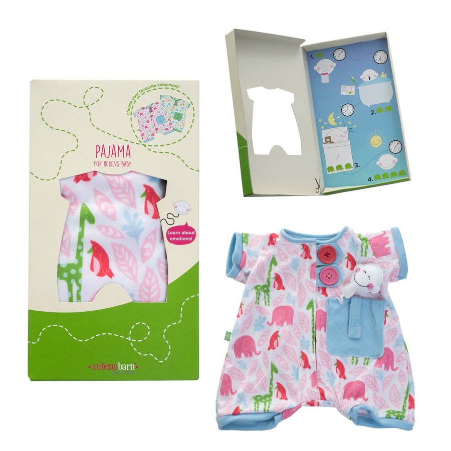 Rubens Barn Baby Doll Clothes - Pocket Friend Pink Pyjamas
