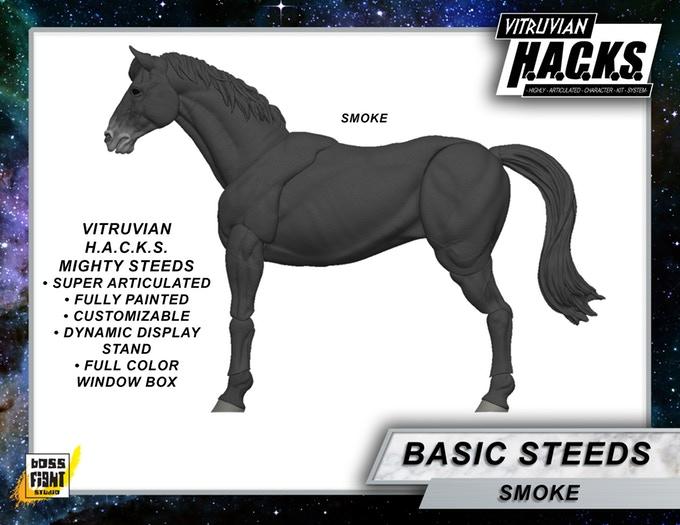 VITRUVIAN H.A.C.K.S. Mighty Steeds - SMOKE Black horse