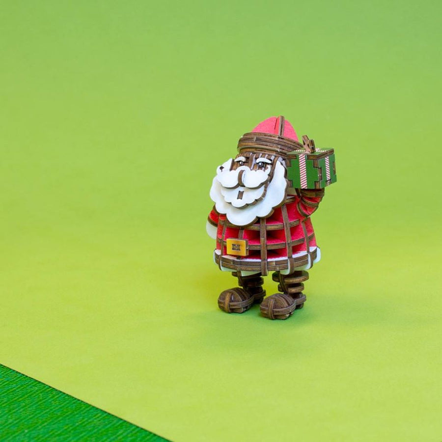 Kigumi - Santa Claus Plywood Puzzle (coloured)
