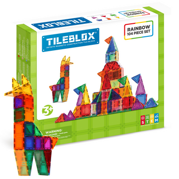 TILEBLOX Rainbow 104 Set magnetic tiles