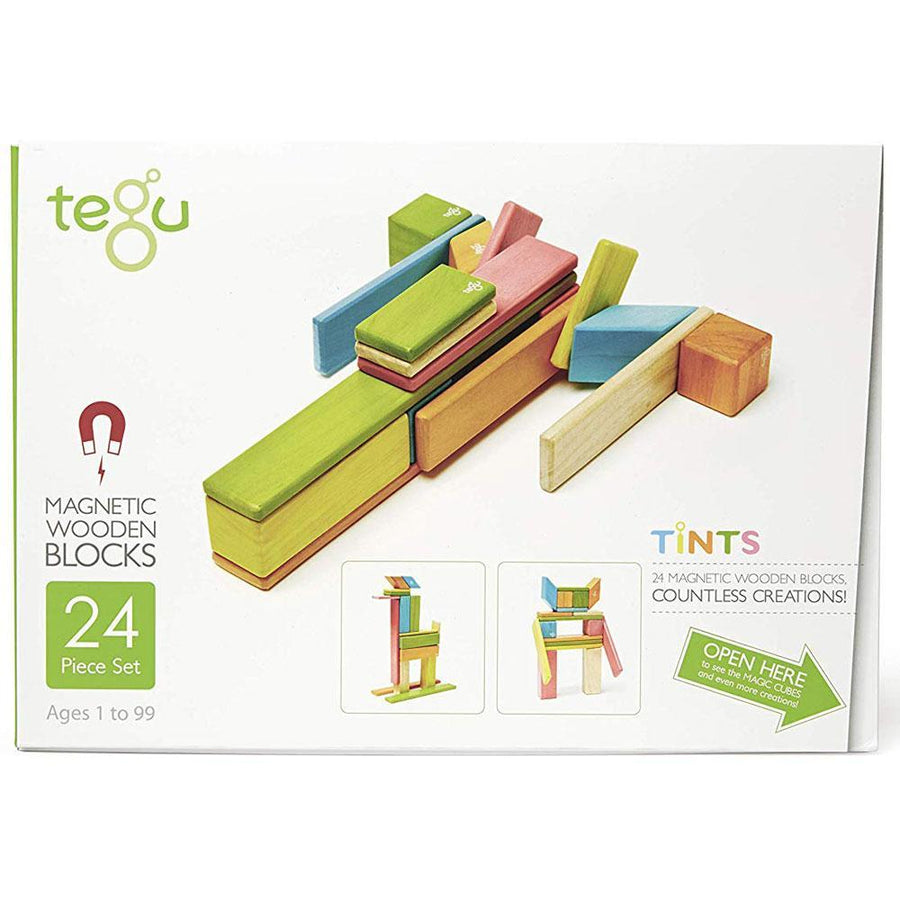 Tegu - Magnetic Wooden Blocks 24pc - Tints