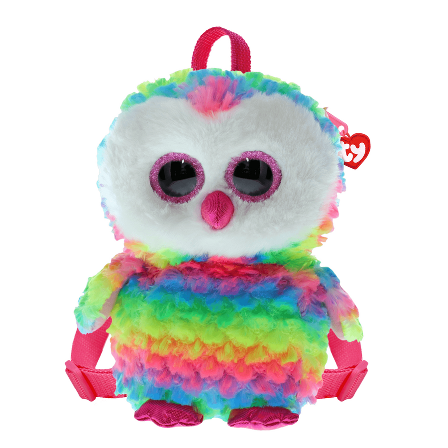 Ty Owen Rainbow Owl Plush Backpack