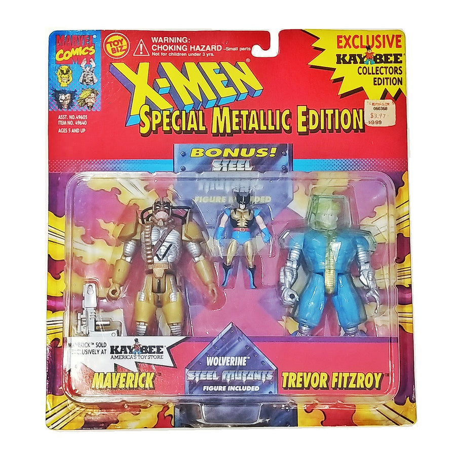 Toybiz X-Men Special Metallic Edition - Maverick vs Trevor Fitzroy BONUS die-cast Wolverine ©1994