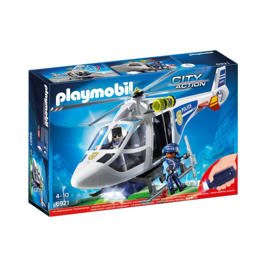 Playmobil - 6921 Police Helicopter with LED Searchlight Play Set