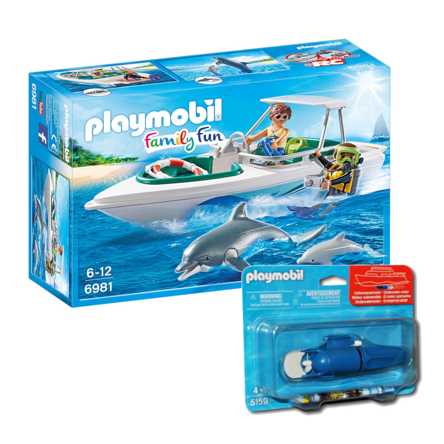 Playmobil - 6981 Driving Trip with Speedboat w/ 5159 Underwater Motor