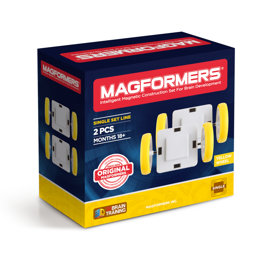 Magformers - Single Wheel Set 2pc - Yellow